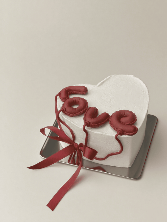 Minimalist LOVE Heart Cake