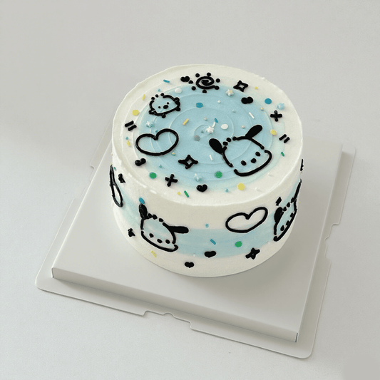 Doodle Character Cake – Hand-Drawn Mini Cake with Dopamine Colors