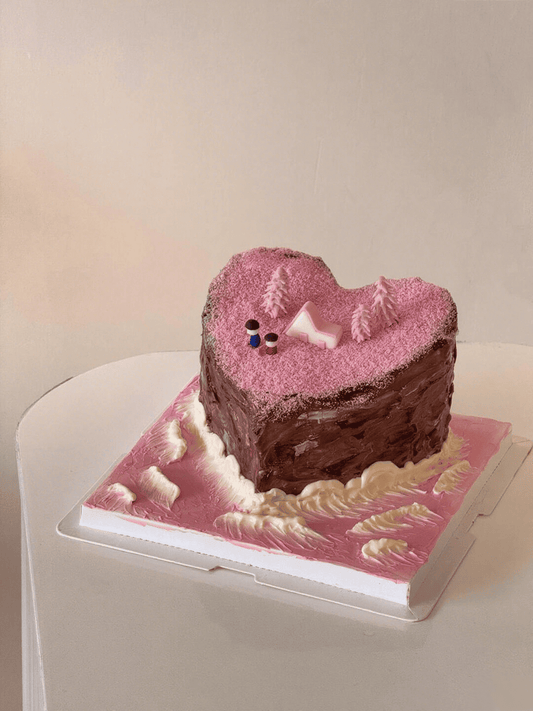 Romantic Island Heart Cake