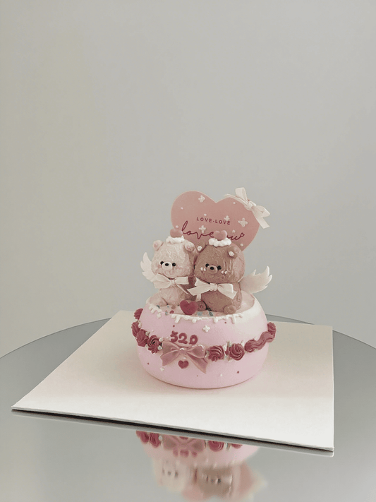 Cupid Bear Anniversary Cake