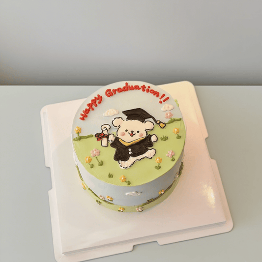 Graduation Garden Bear Cake