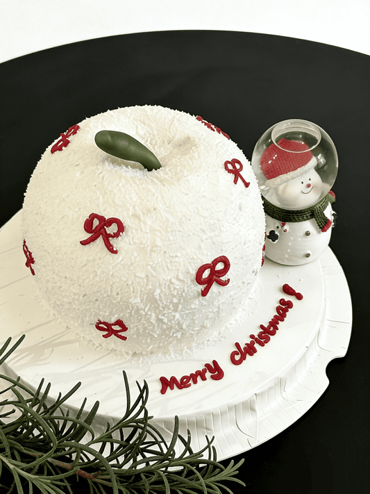 Christmas Coconut Apple Cake with Snowman