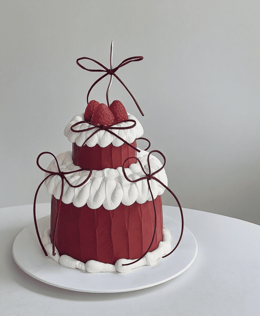 Two-Tier Red Velvet New Year Cake