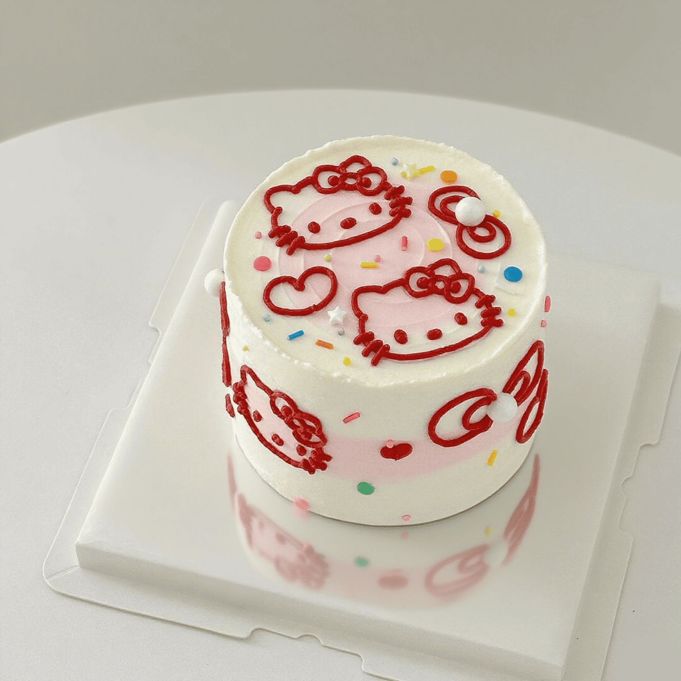 Doodle Character Cake – Hand-Drawn Mini Cake with Dopamine Colors