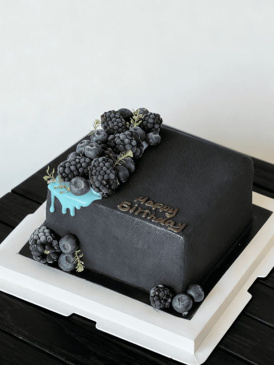 Matte Black Square Cake