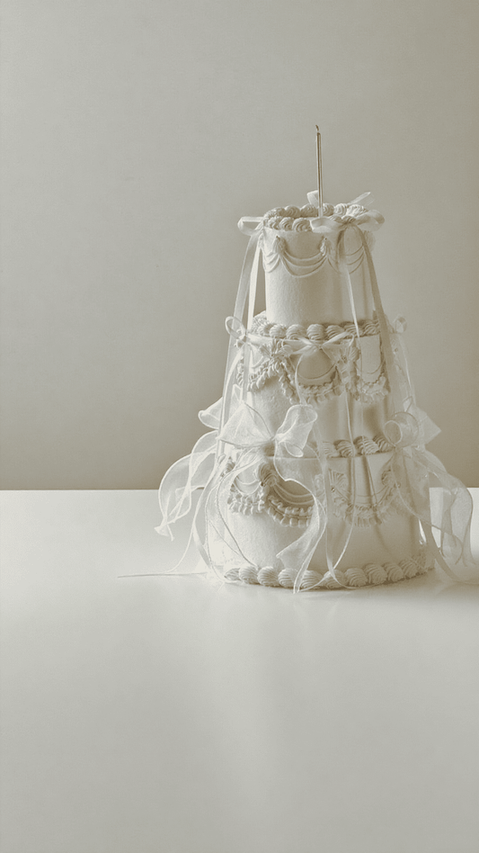 White Three Layers Vintage Cake