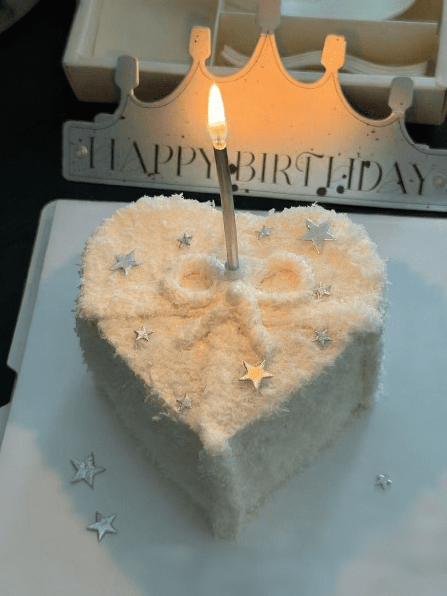 Starlit Coconut Heart Cake