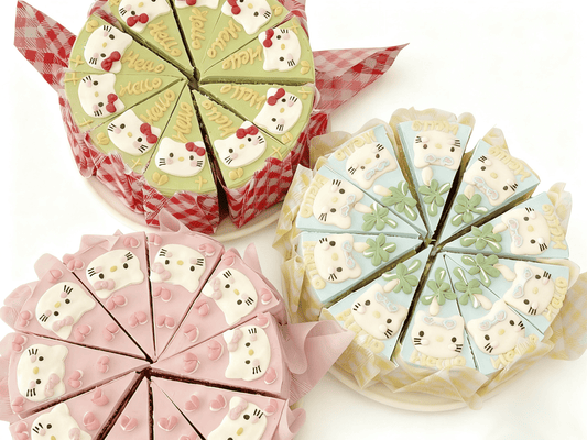 Kawaii Cartoon Cat Slice Cake