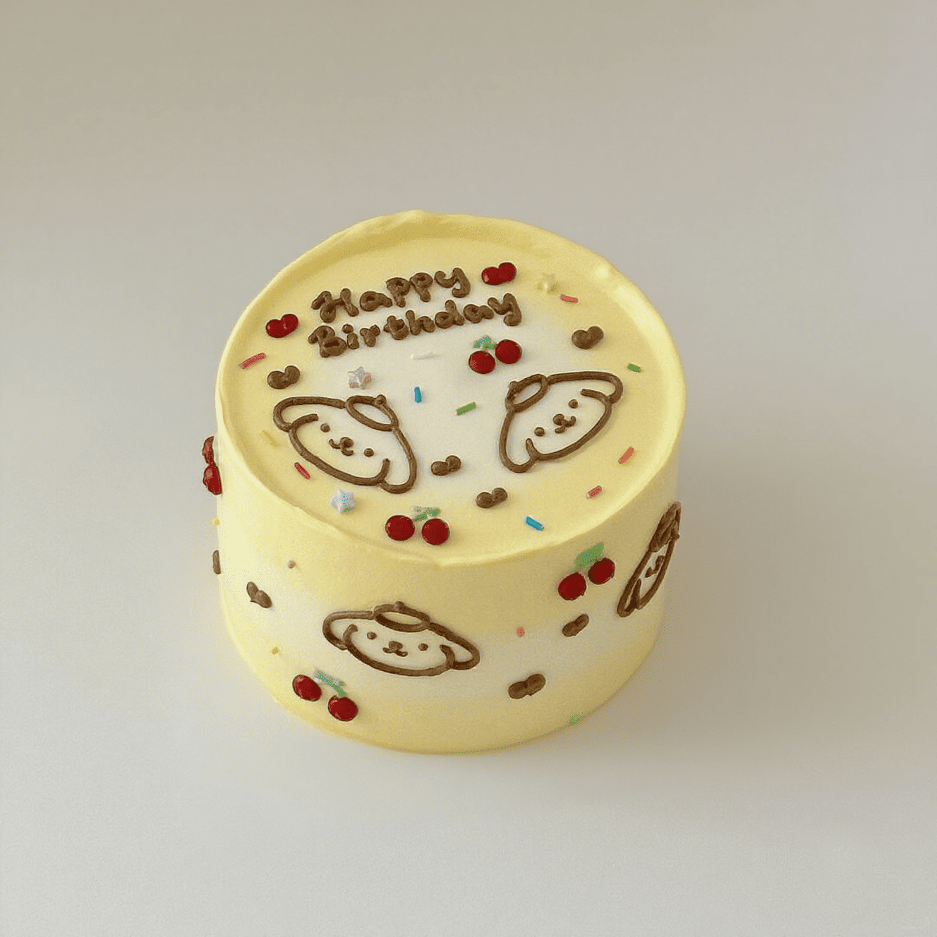 Doodle Character Cake – Hand-Drawn Mini Cake with Dopamine Colors