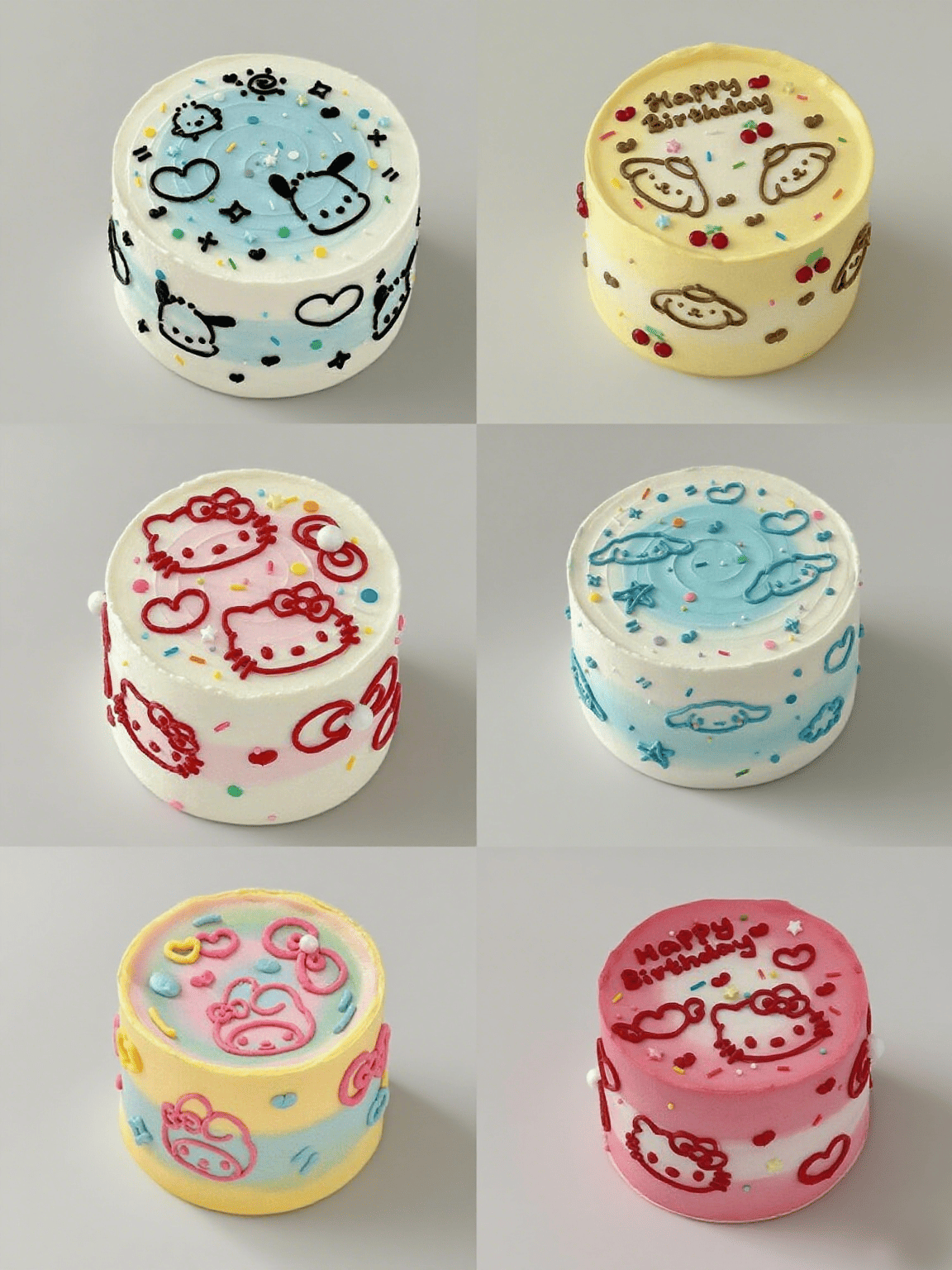 Doodle Character Cake – Hand-Drawn Mini Cake with Dopamine Colors