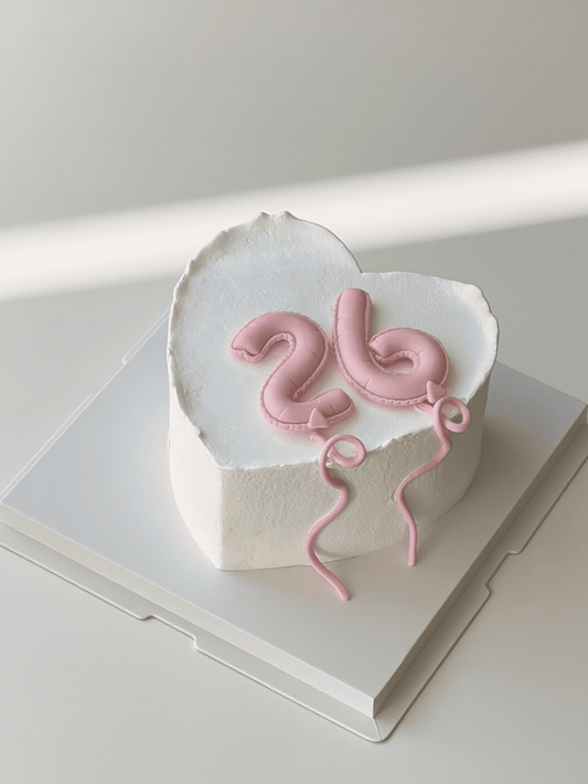 Minimalist Balloon Number Cake | Customizable Numbers