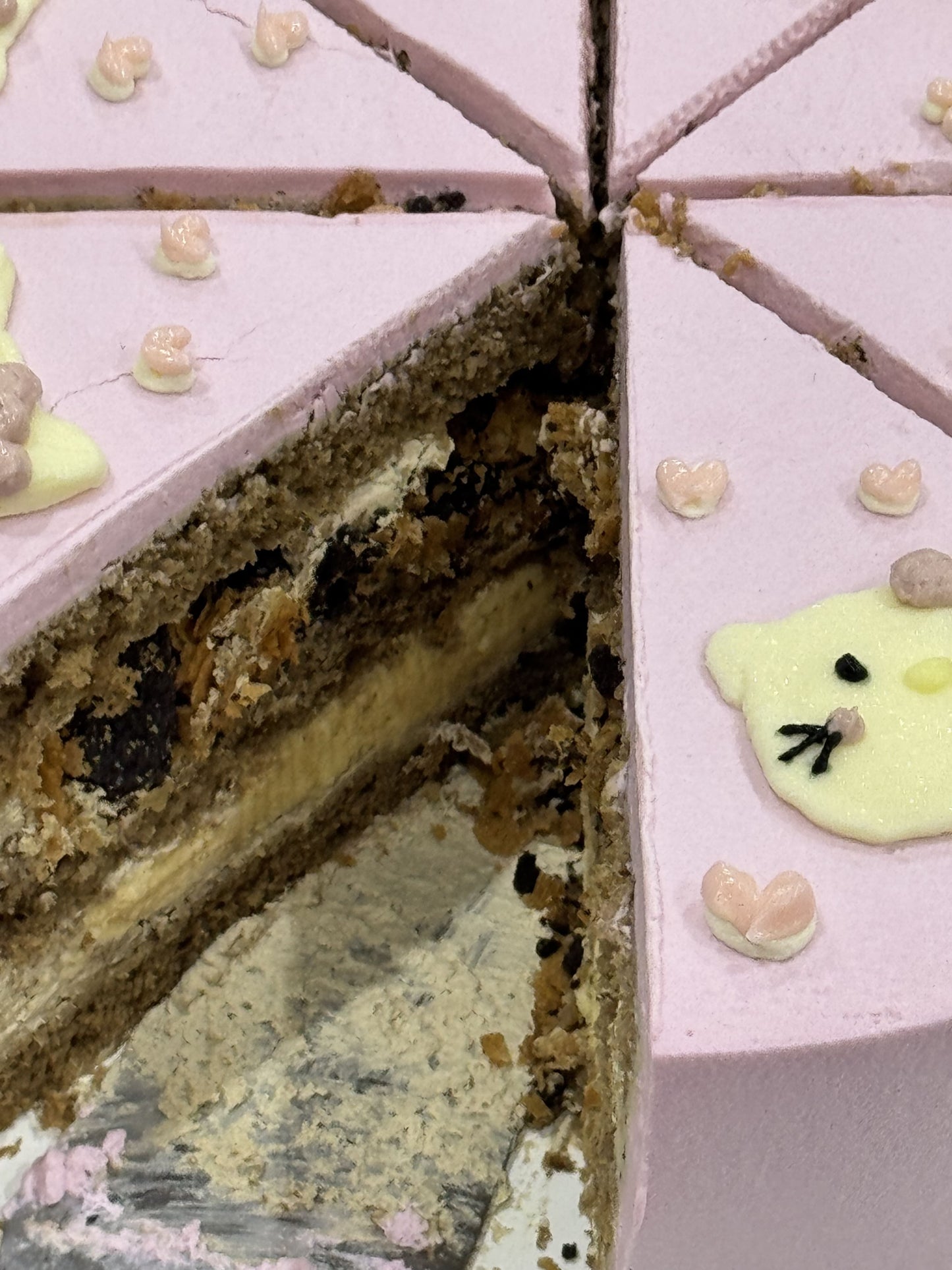 Kawaii Cartoon Cat Slice Cake