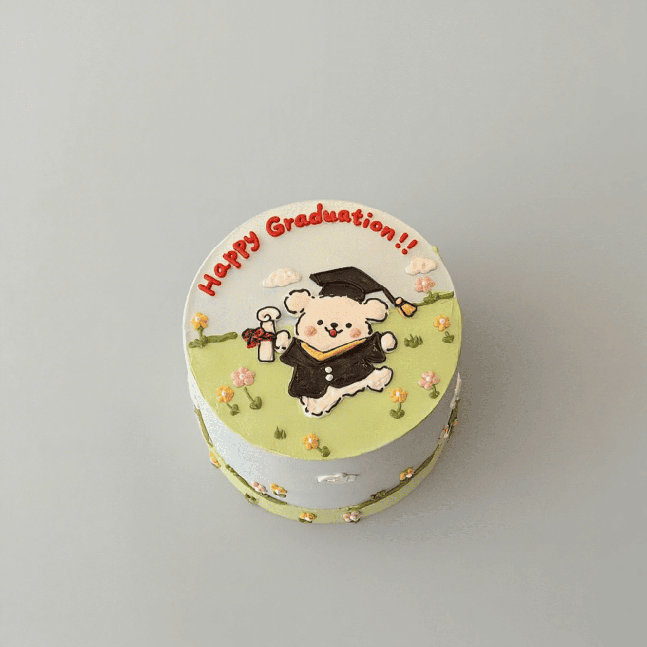 Graduation Garden Bear Cake