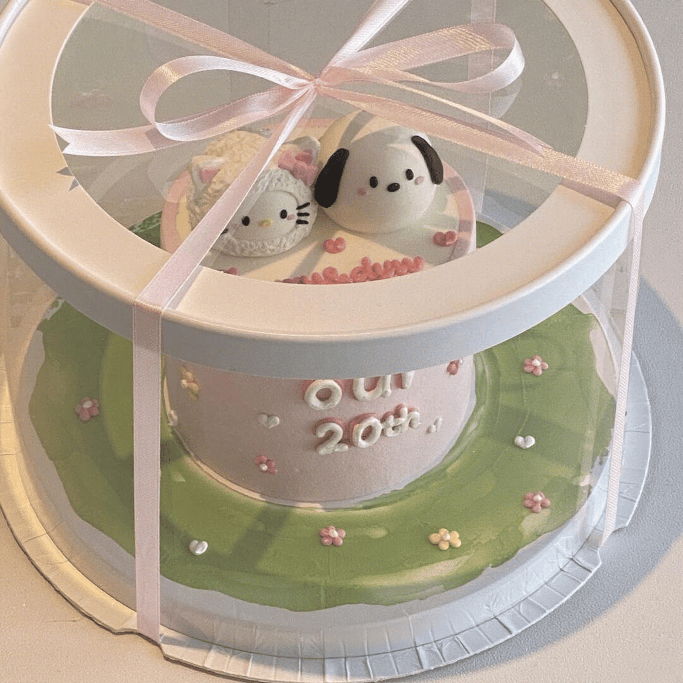 Cat and Puppy Anniversary Cake