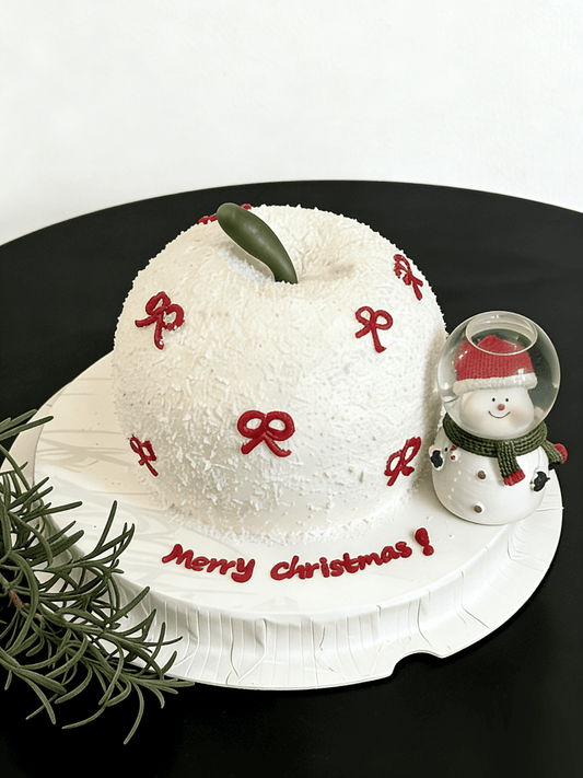 Christmas Coconut Apple Cake with Snowman
