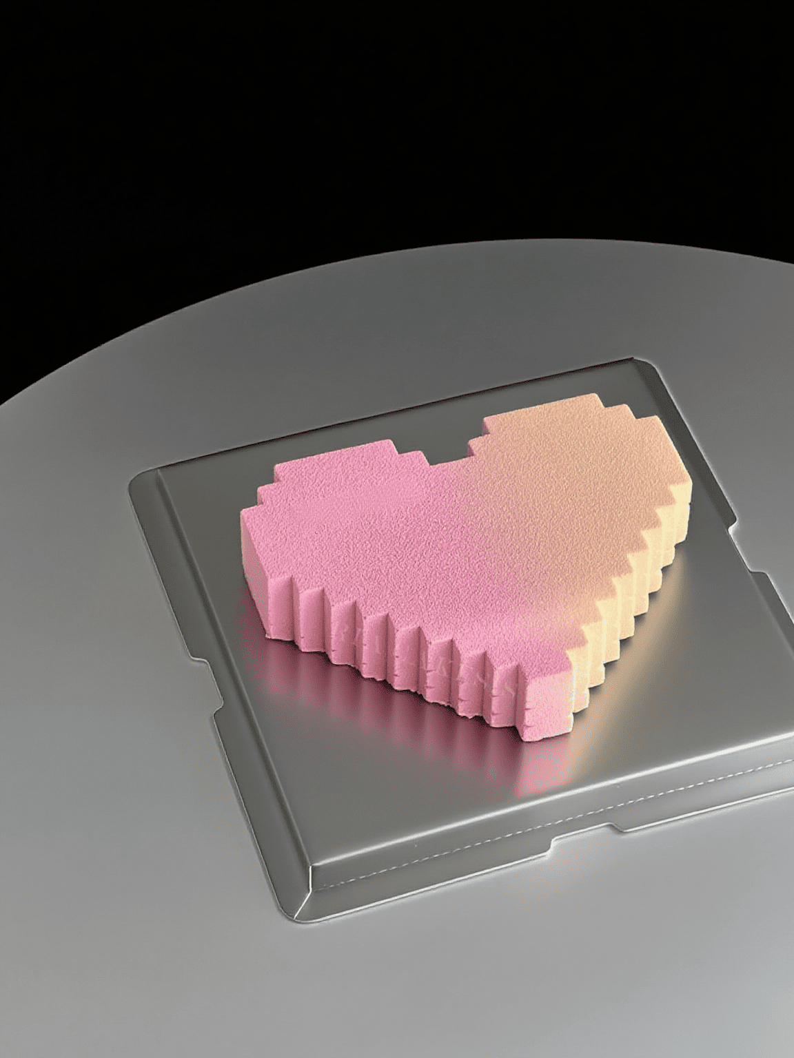 Pixel Heart Gradient Mousse Cake