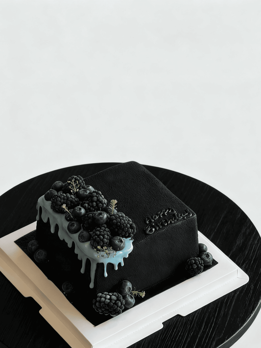 Matte Black Square Cake