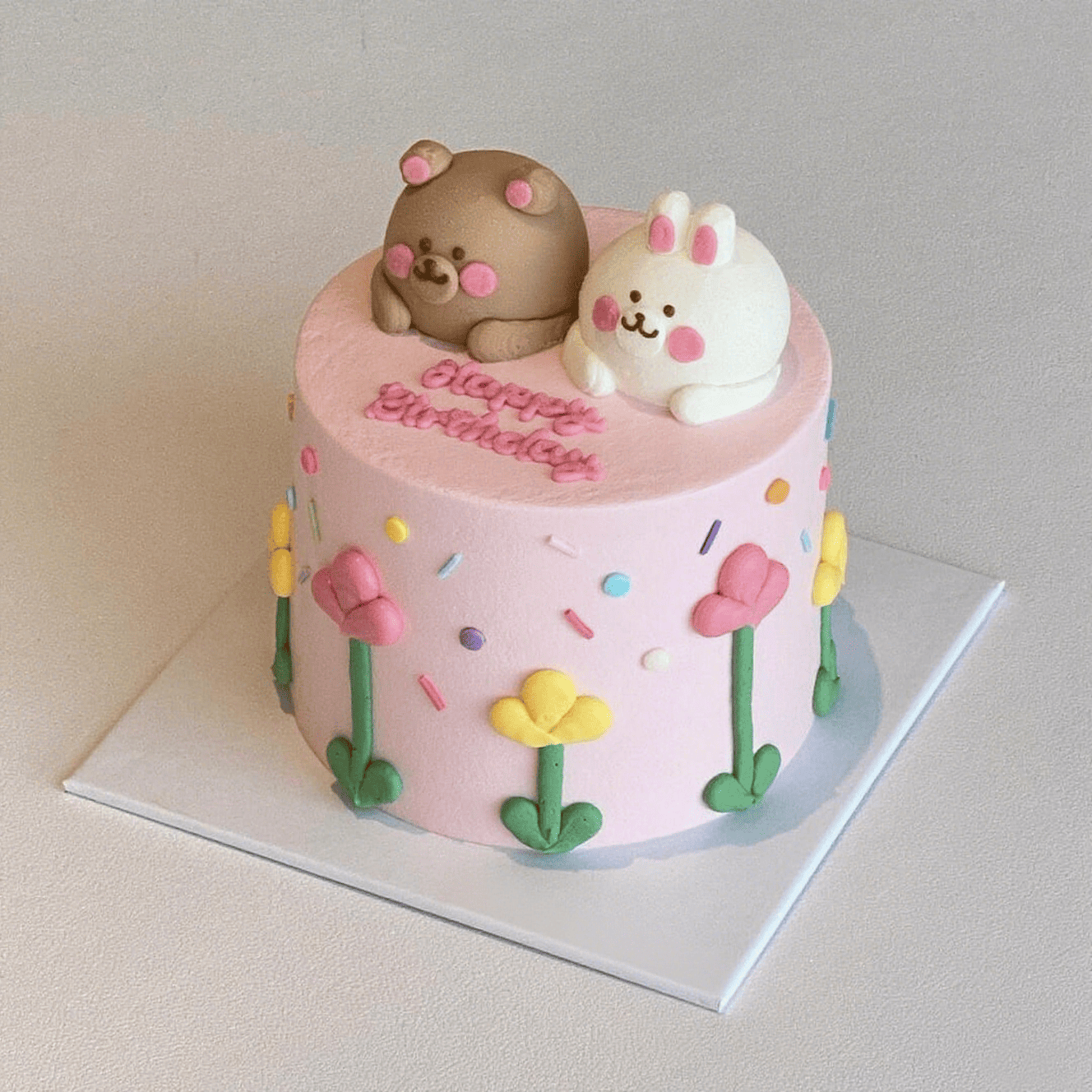 Bunny Bear Couple Cake