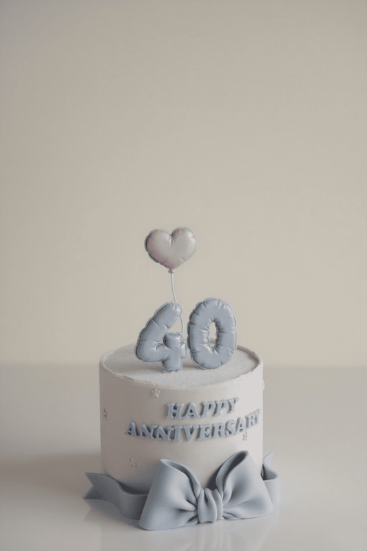 Heart Balloon Anniversary Cake | Custom Numbers