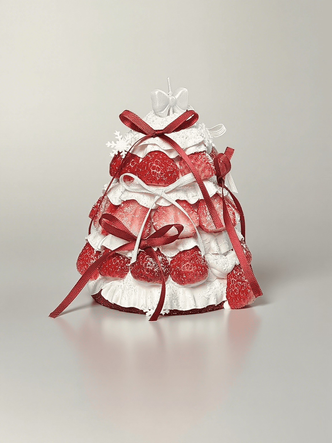 Strawberry Christmas Tree Cake