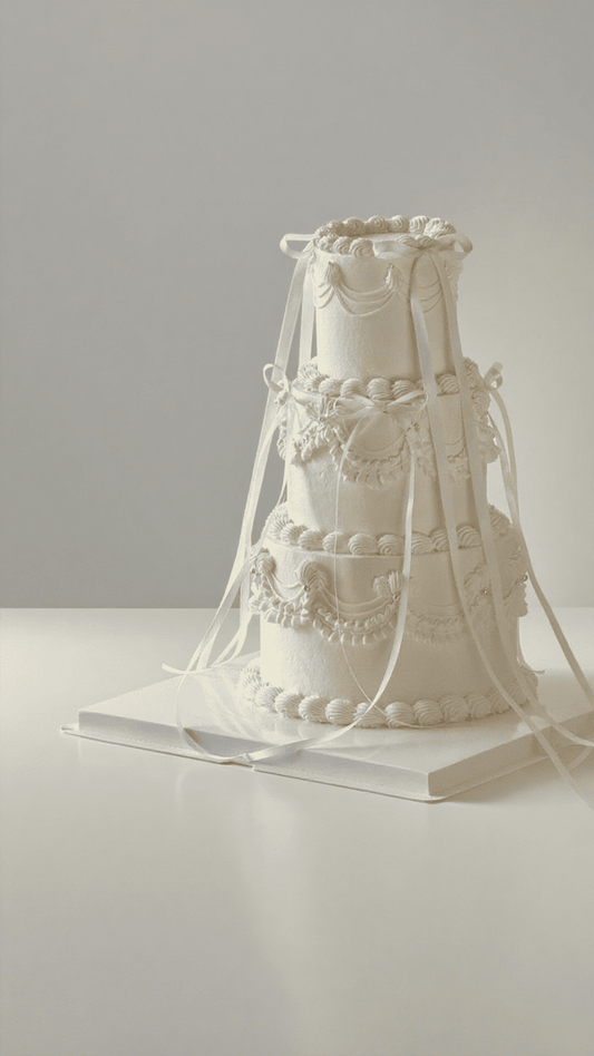 White Three Layers Vintage Cake