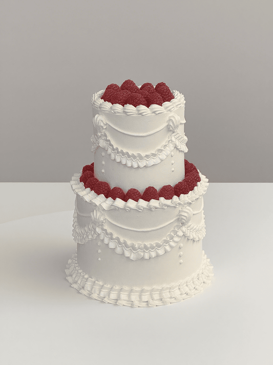 Twin Berries Cake – 2-Tier Vintage Raspberry Cream Cake