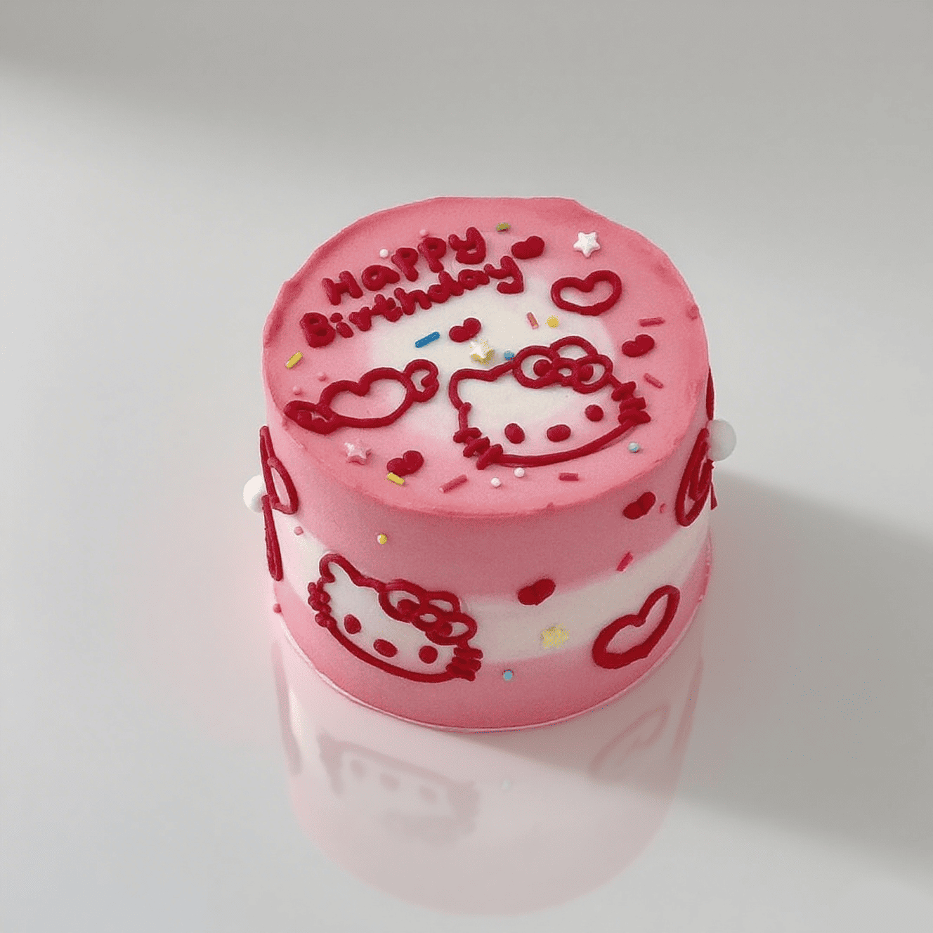 Doodle Character Cake – Hand-Drawn Mini Cake with Dopamine Colors