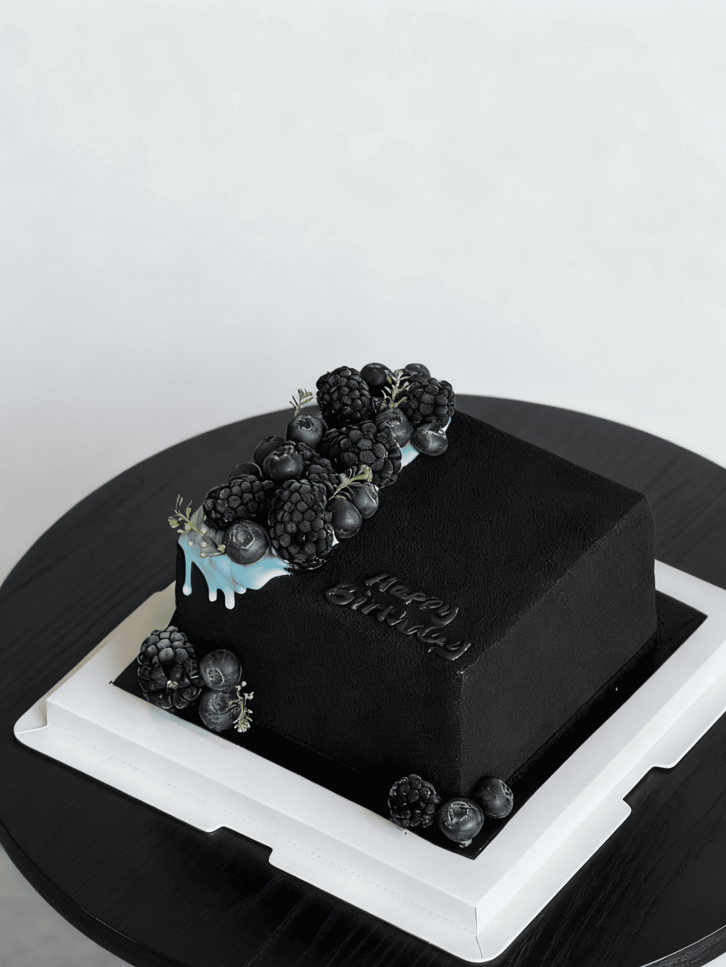 Matte Black Square Cake
