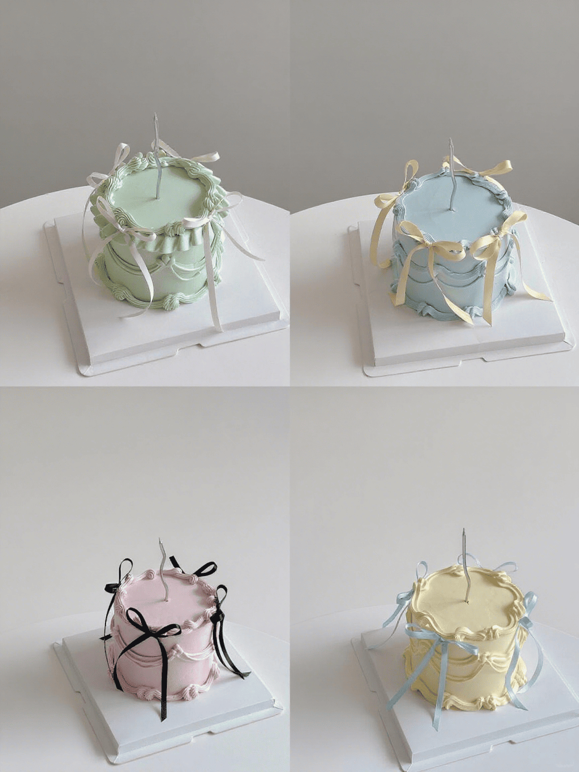 Vintage Ribbon Cake – Retro Cream Bow Cake