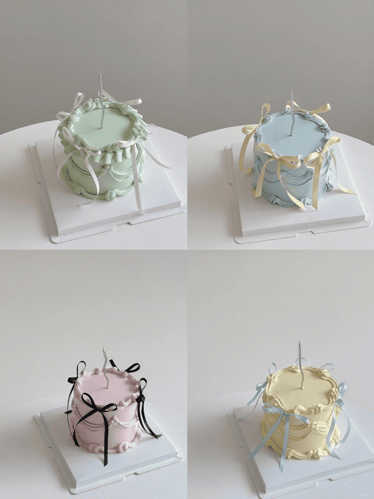 Vintage Ribbon Cake – Retro Cream Bow Cake