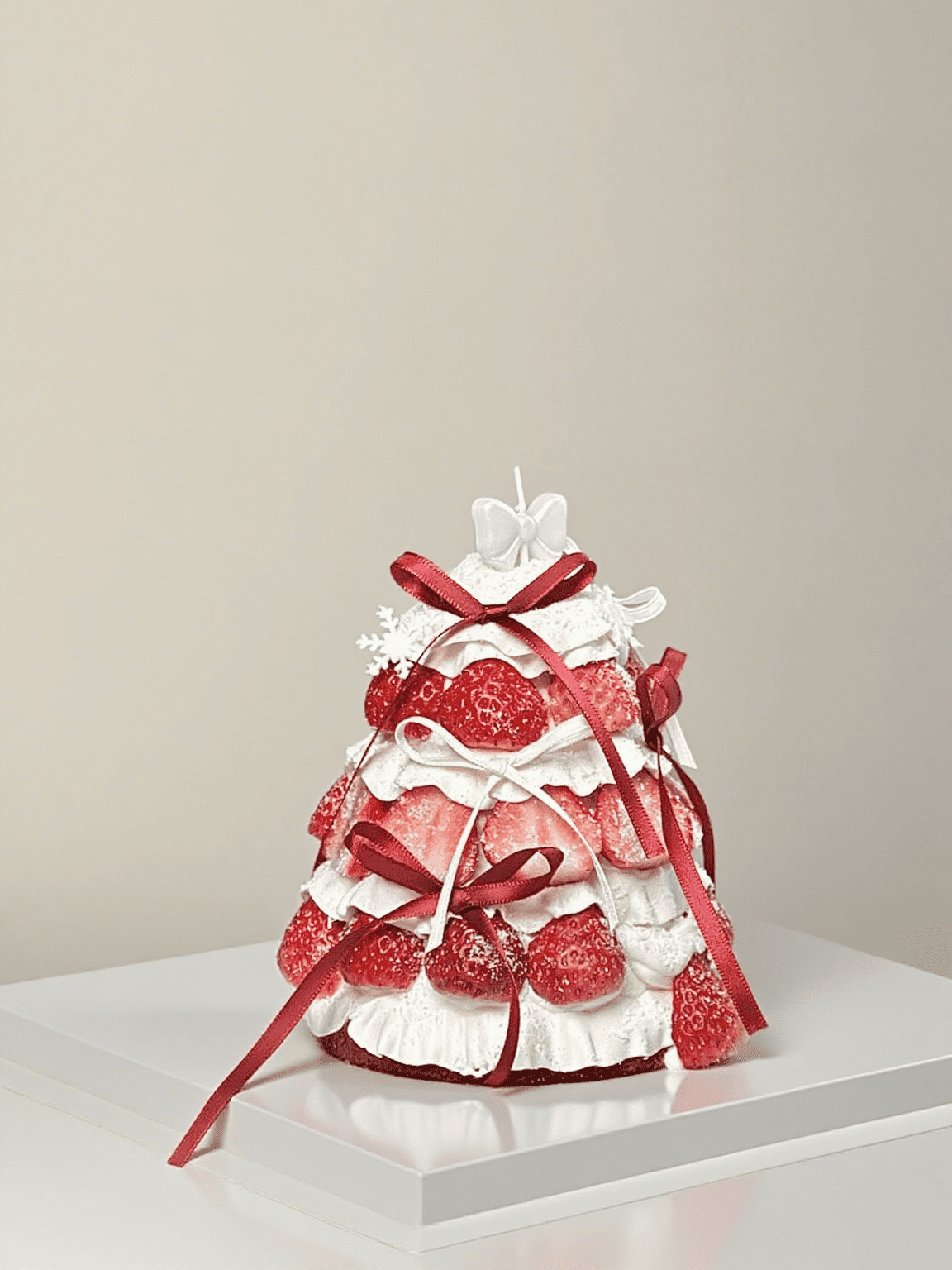 Strawberry Christmas Tree Cake