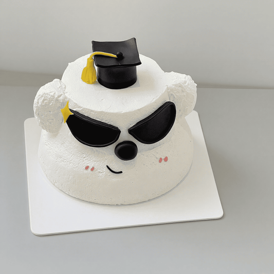 Cool Bear Funny Emoji Graduation Cake