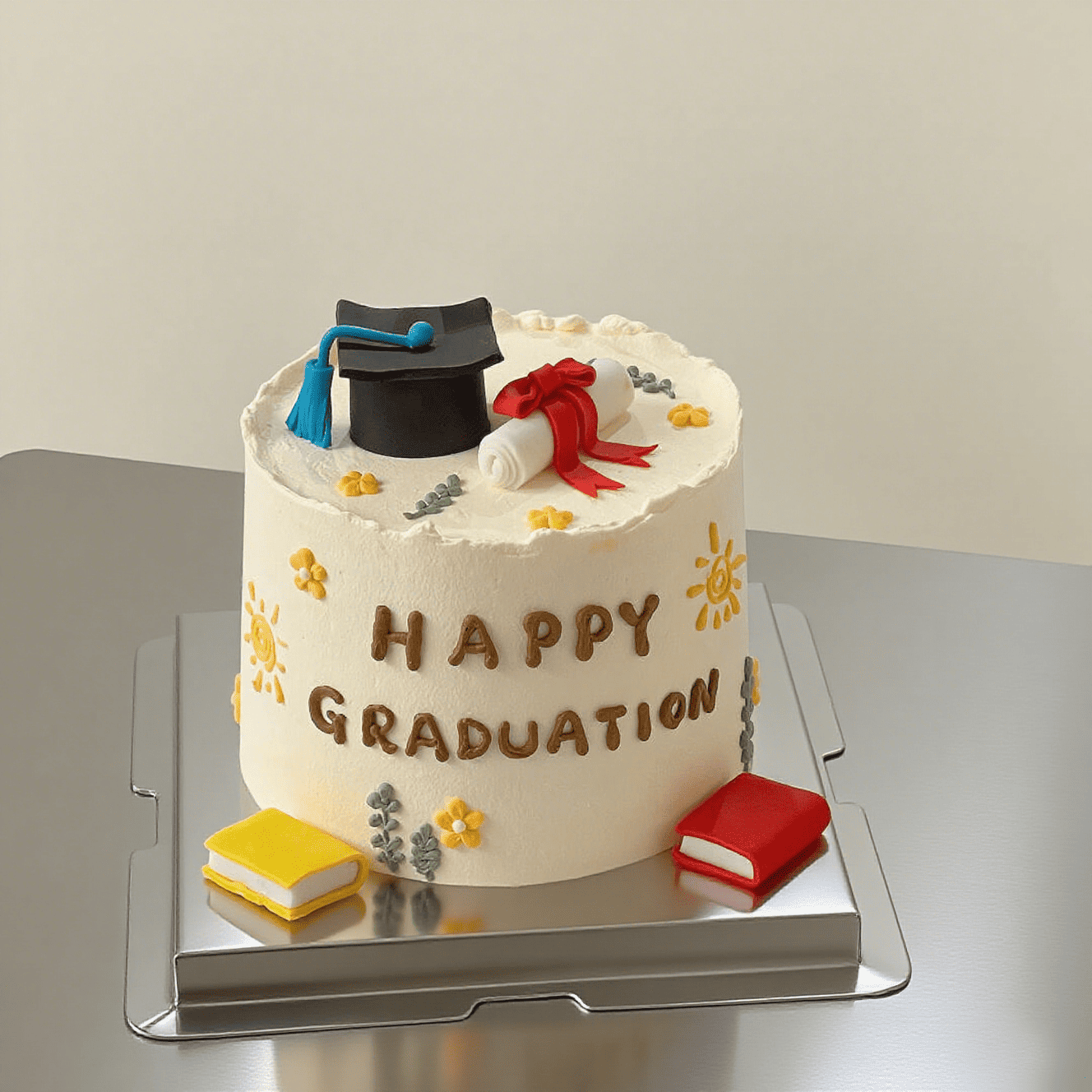Dopamine Graduation Cap Cake
