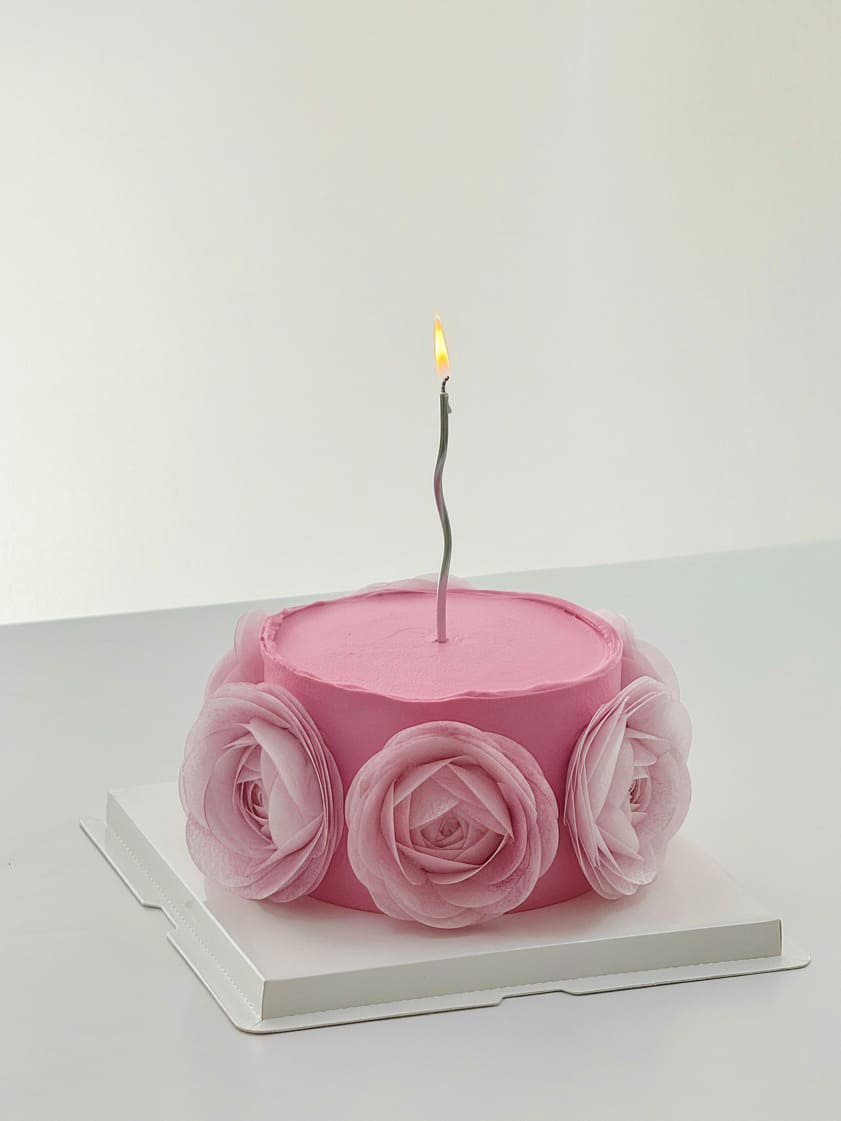 Blush Camellia Romance Cake