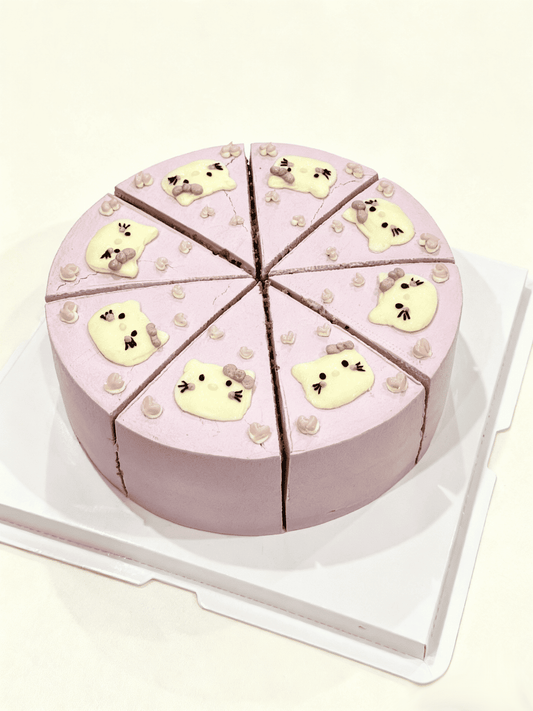 Kawaii Cartoon Cat Slice Cake