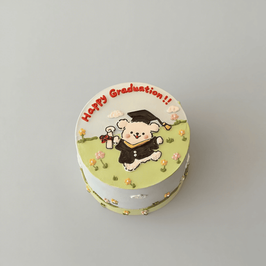 Graduation Garden Bear Cake