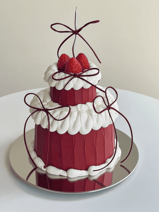 Two-Tier Red Velvet New Year Cake