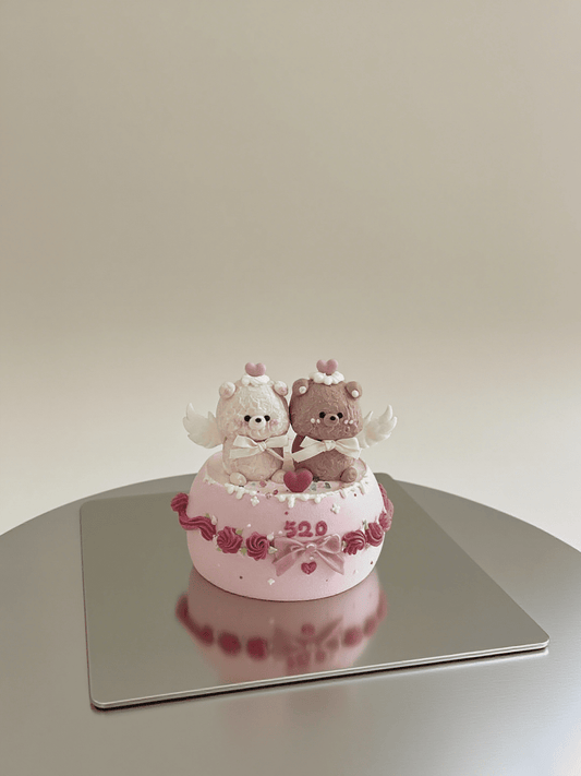 Cupid Bear Anniversary Cake