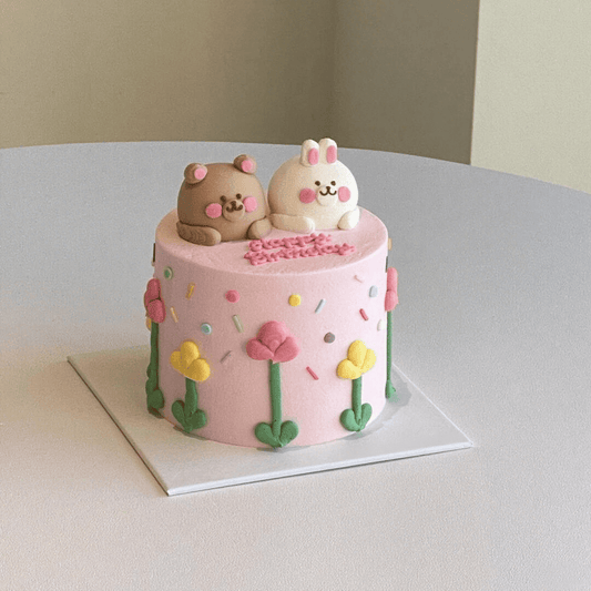 Bunny Bear Couple Cake