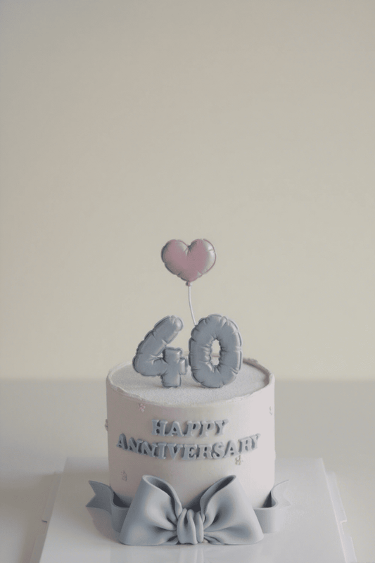 Heart Balloon Anniversary Cake | Custom Numbers