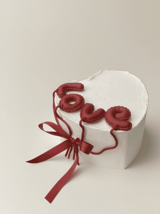 Minimalist LOVE Heart Cake
